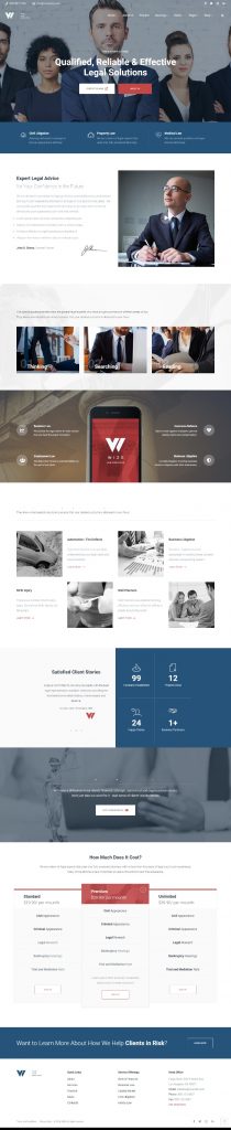 MẪU WEBSITE CÔNG TY LUẬT – WIZELAW HOME 3