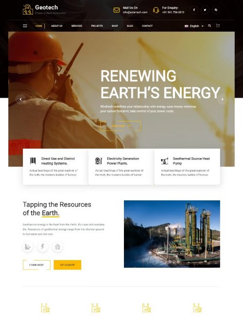 Mẫu Website Dịch Vụ Điện Năng Lượng Mặt Trời Geo Tech
