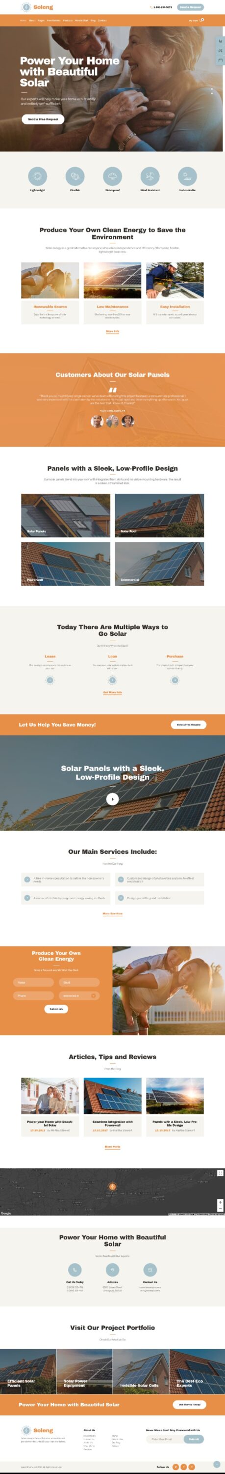 Mẫu Website Dịch Vụ Điện Năng Lượng Mặt Trời Soleng Home 1