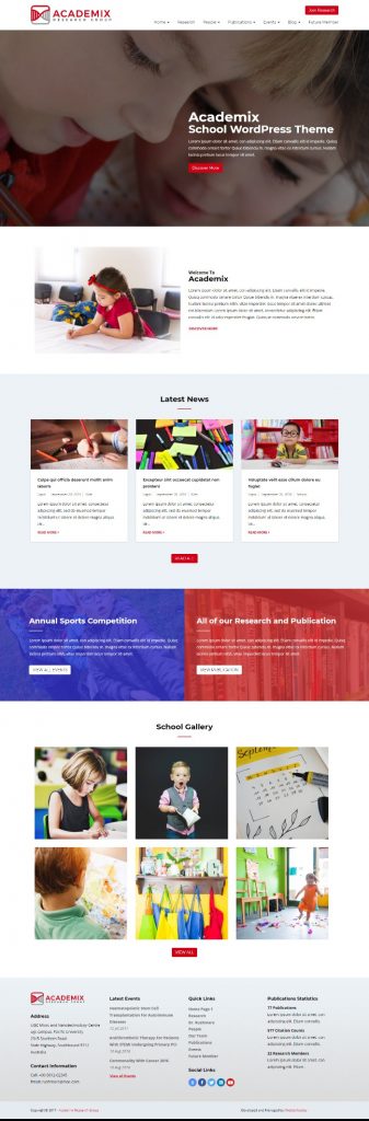 Mẫu website giáo dục – Academix Home 1
