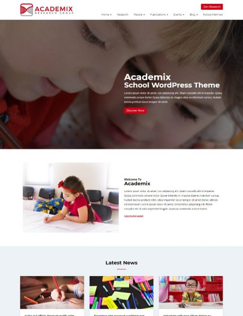 Mẫu website giáo dục - Academix Home 1