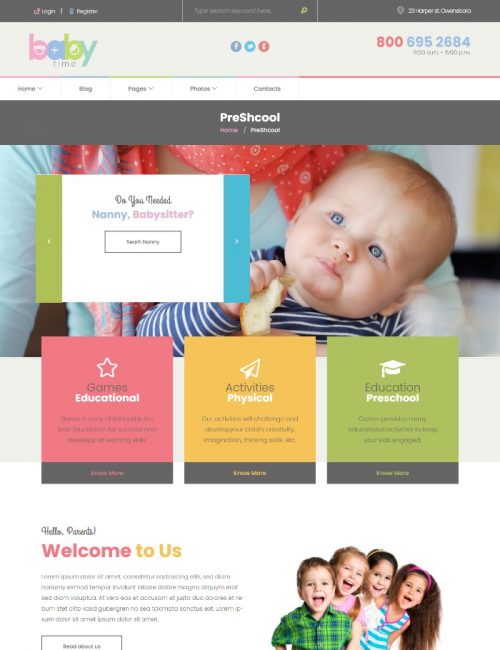Mẫu website giáo dục - Baby Time