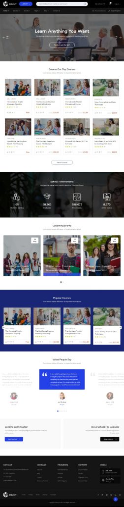 Mẫu website giáo dục – Edumy