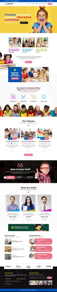 Mẫu website giáo dục – Home Kindergarten