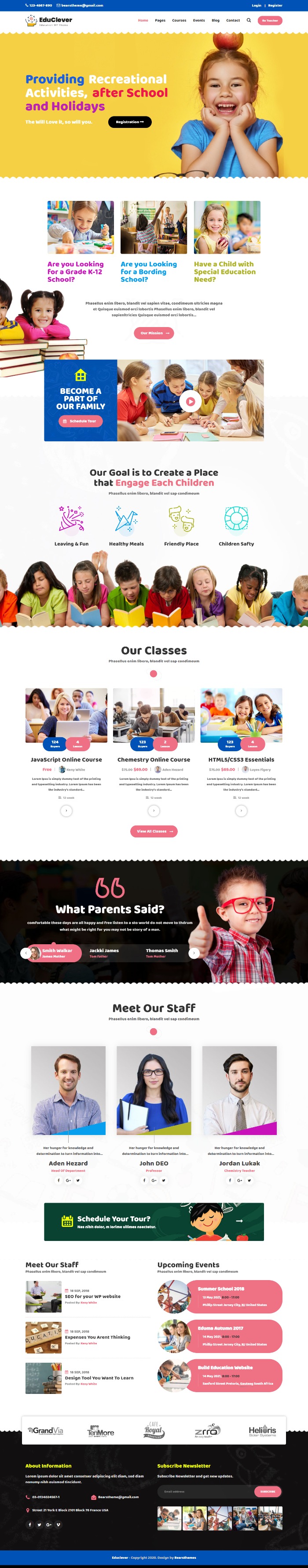 Mẫu website giáo dục - Home Kindergarten