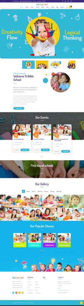 Mẫu website giáo dục – IBBLE SCHOOL Home 1