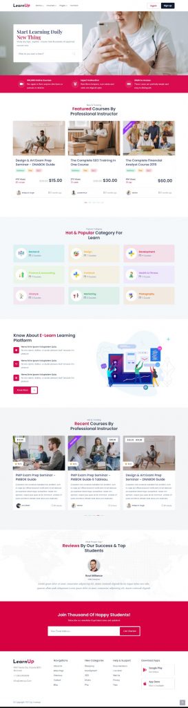 Mẫu website giáo dục – Learnup