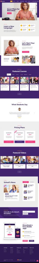 Mẫu website giáo dục – Lingvico