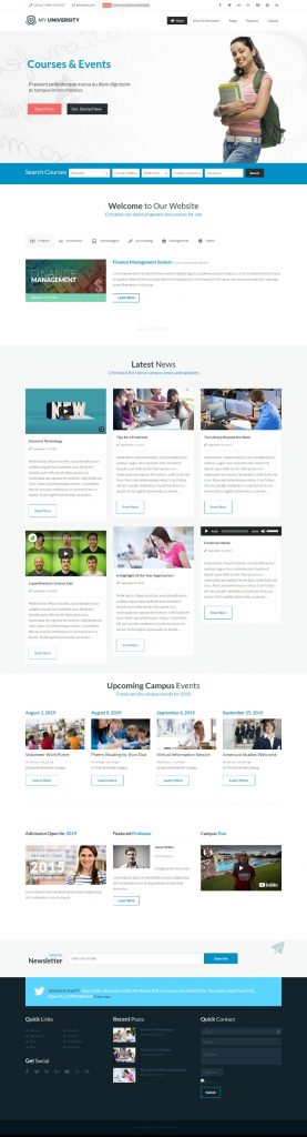 Mẫu website giáo dục – My University