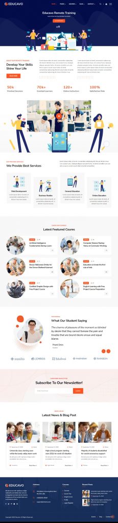 Mẫu website giáo dục – Online Training