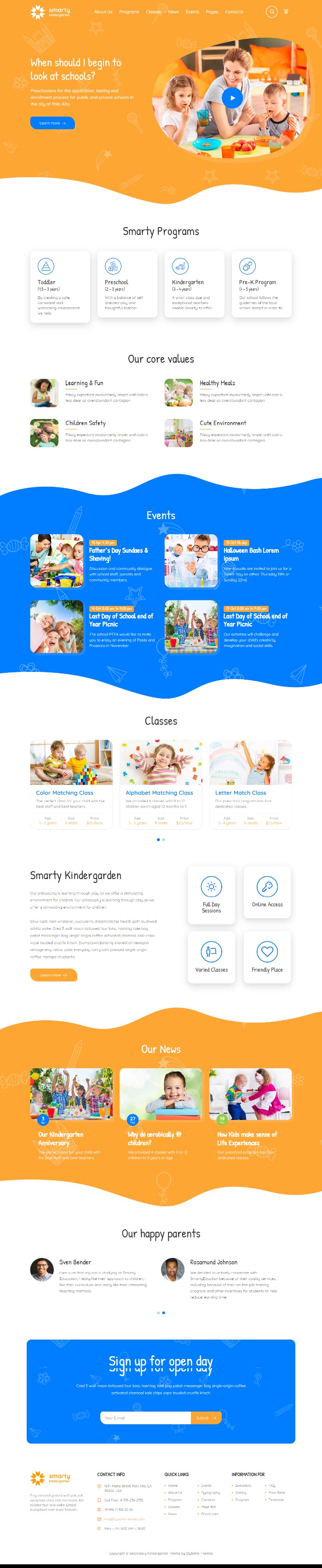Mẫu website giáo dục - Smarty Kindergarten