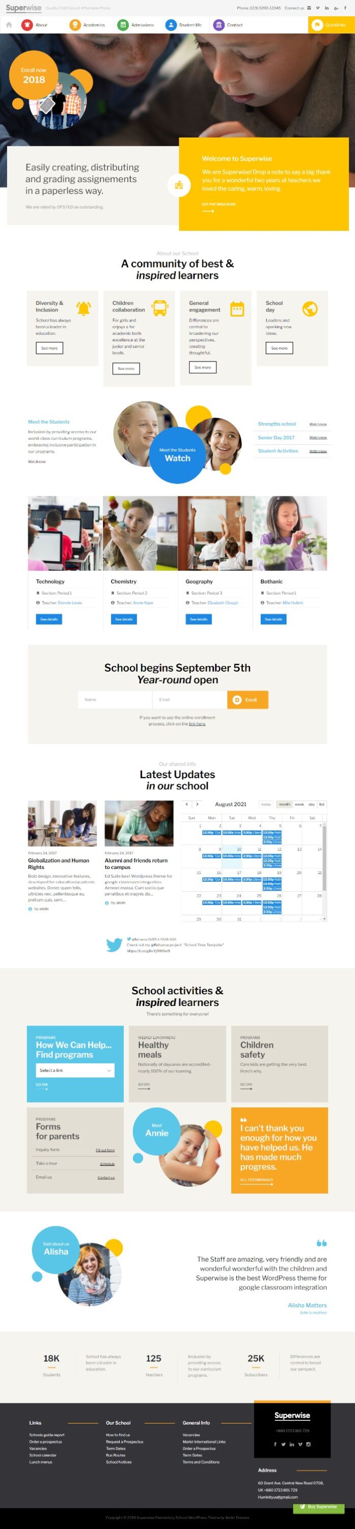 Mẫu website giáo dục – Superwise Kindergarten