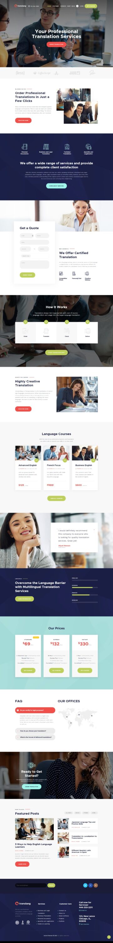 Mẫu website giáo dục – Translang