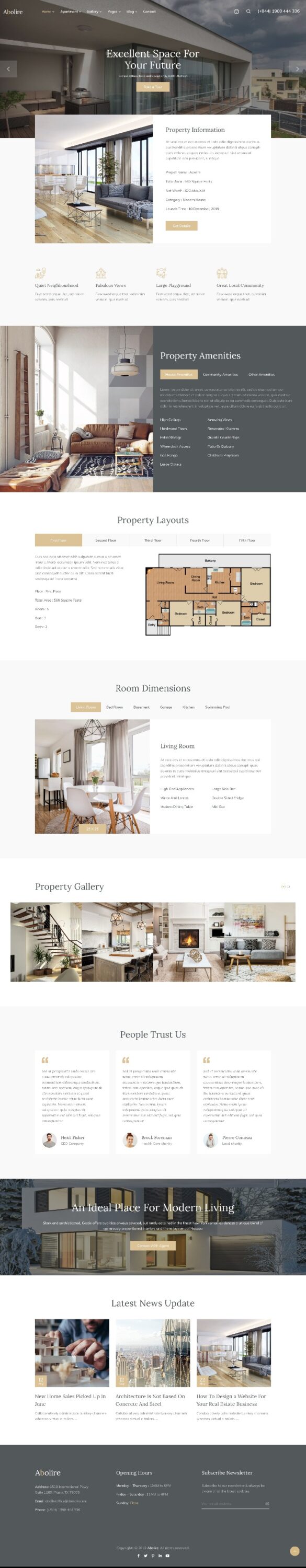 Mẫu Website LandingPage Bất Động Sản Abolire Home 2
