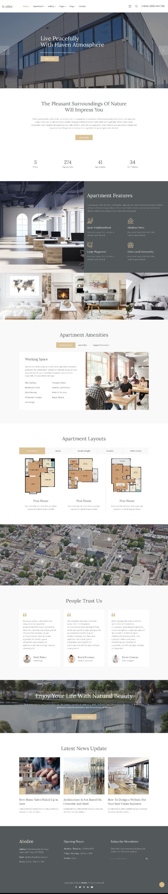 Mẫu Website LandingPage Bất Động Sản Abolire Home 4