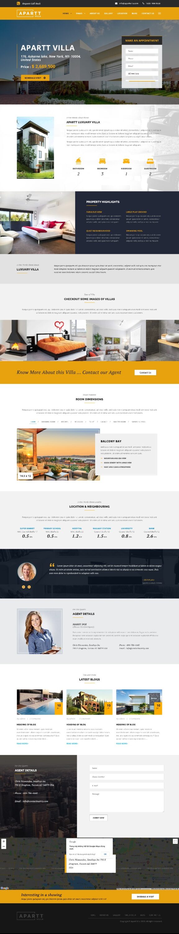 Mẫu Website LandingPage Bất Động Sản ApartVilla