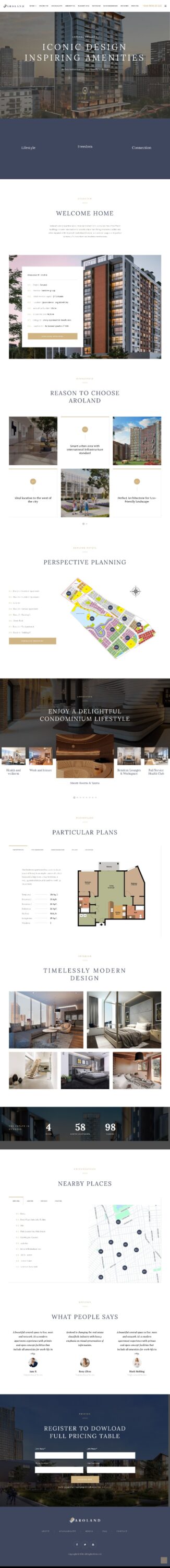 Mẫu Website LandingPage Bất Động Sản Aroland Home 1