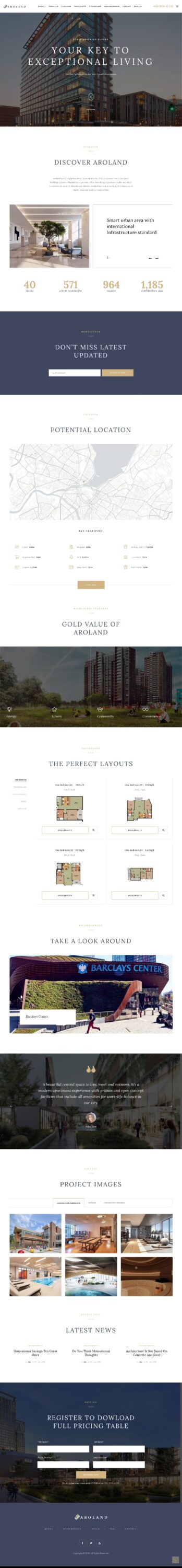 Mẫu Website LandingPage Bất Động Sản Aroland Home 3