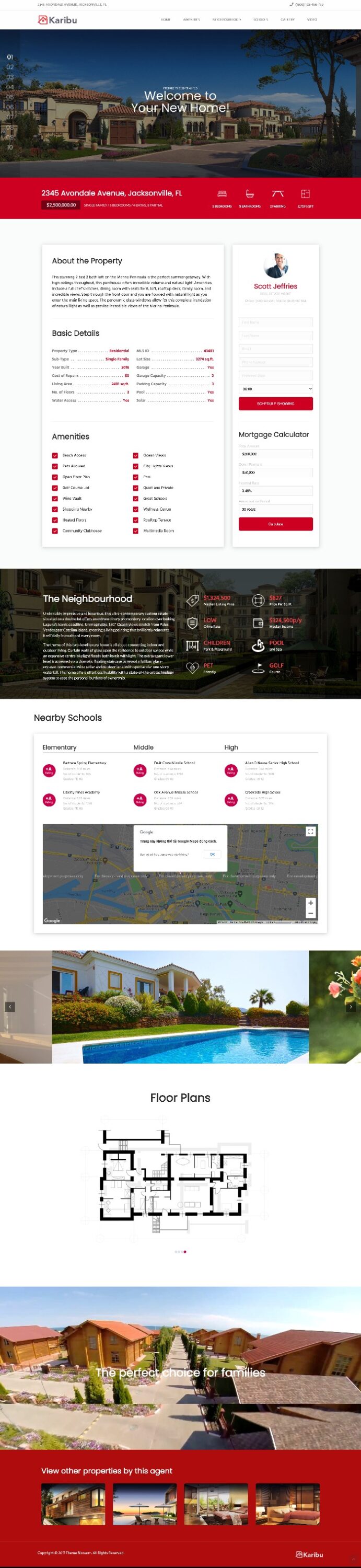 Mẫu Website LandingPage Bất Động Sản Karibu Home 1