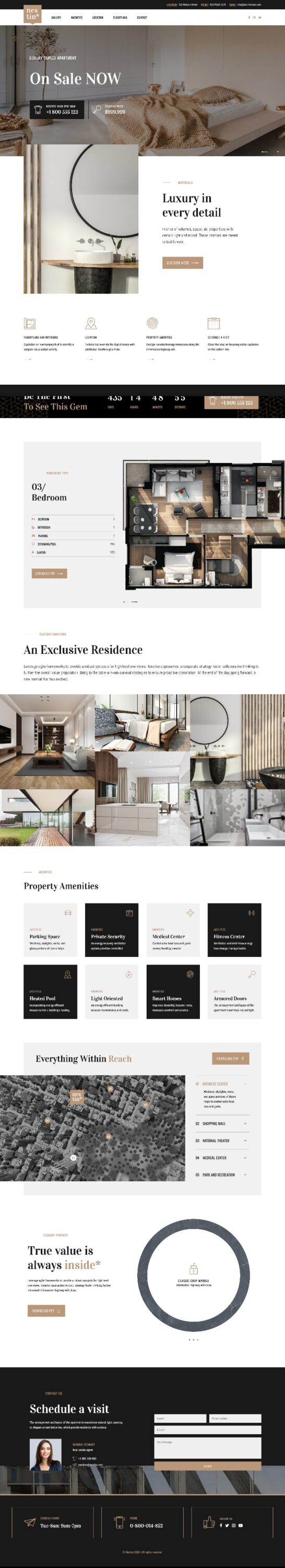 Mẫu Website LandingPage Bất Động Sản Nestin Fancy One