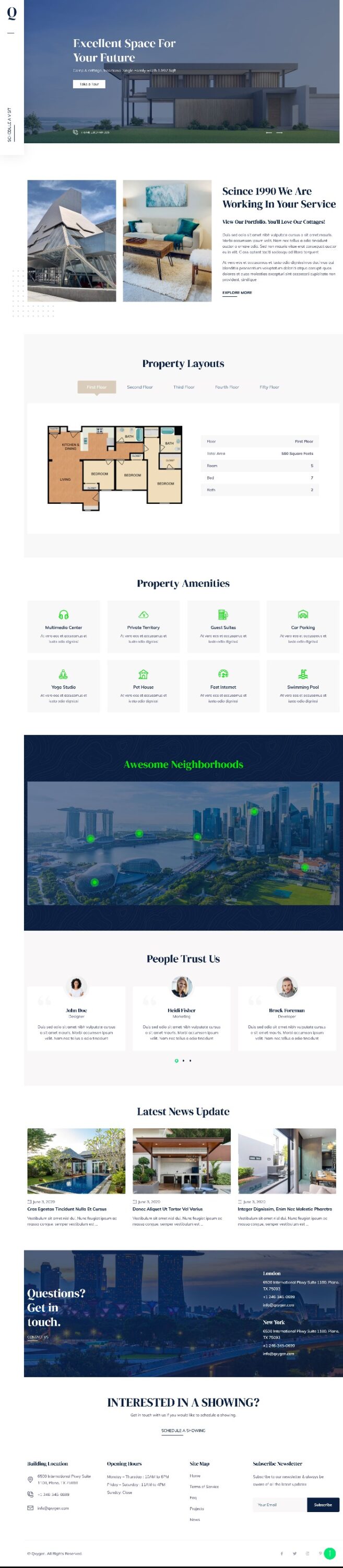 Mẫu Website LandingPage Bất Động Sản Qxygen Home 3