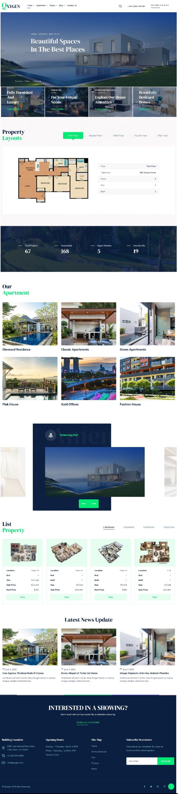 Mẫu Website LandingPage Bất Động Sản Qxygen Home 4