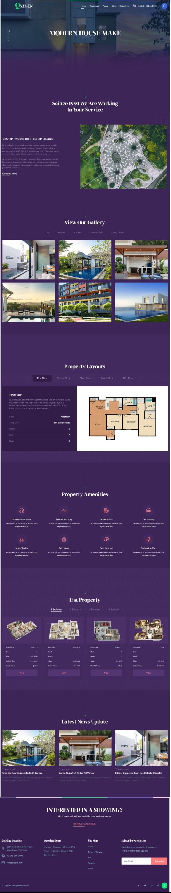 Mẫu Website LandingPage Bất Động Sản Qxygen Home 6
