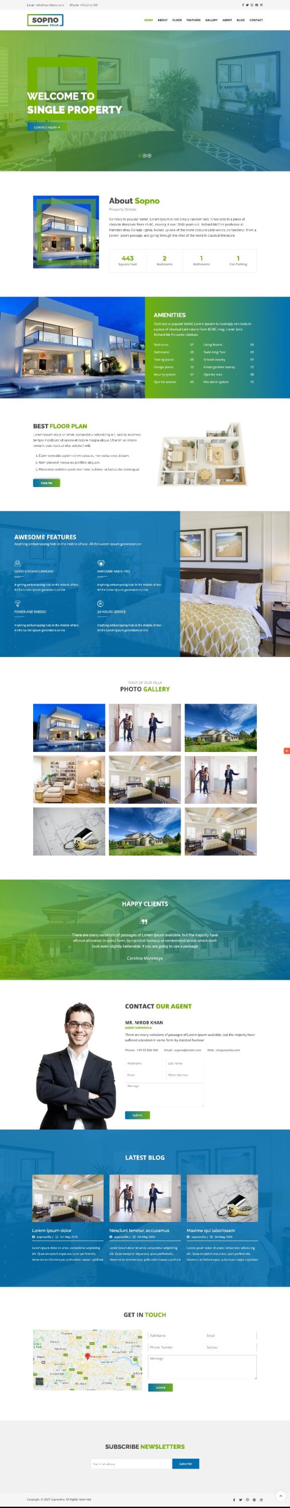 Mẫu Website LandingPage Bất Động Sản Sopno Villa