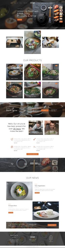 Mẫu Website Nhà Hàng Asian Cuisine
