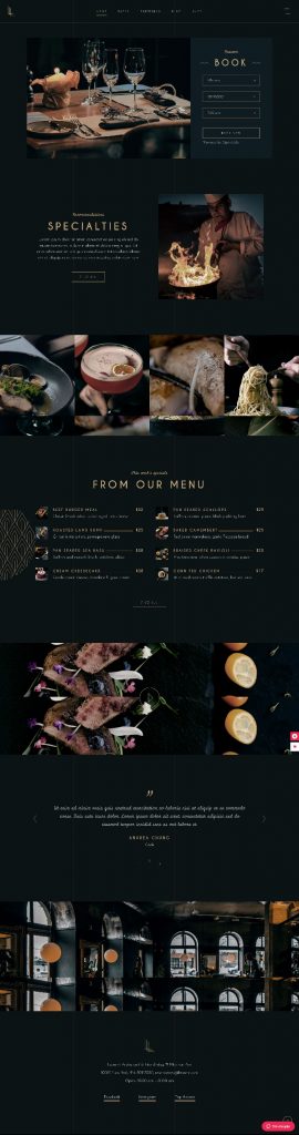 Mẫu Website Nhà Hàng Laurent Restaurant Home