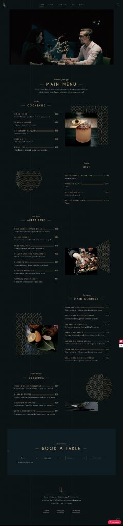 Mẫu Website Nhà Hàng Laurent Restaurant Menu