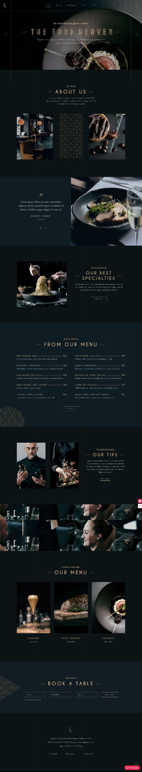 Mẫu Website Nhà Hàng Laurent