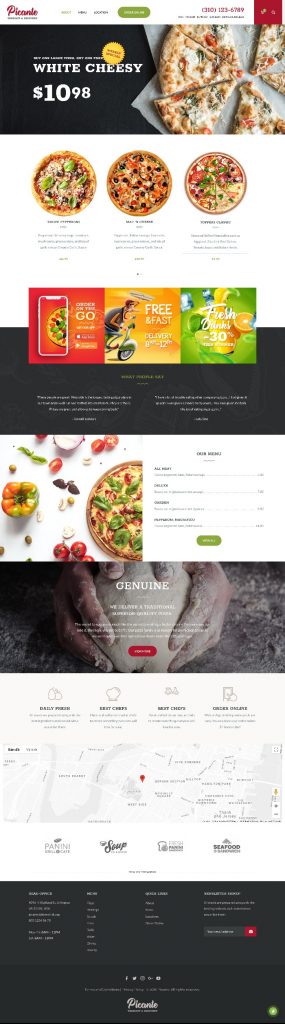 Mẫu Website Nhà Hàng Picante Pizza