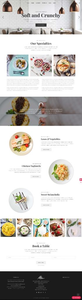 Mẫu Website Nhà Hàng Savory Light Home
