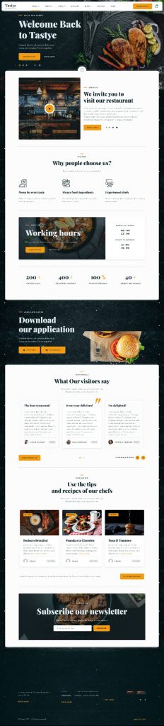 Mẫu Website Nhà Hàng Tastyc
