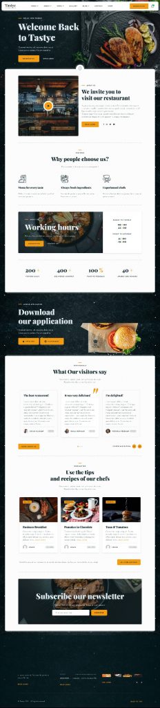Mẫu Website Nhà Hàng Tastyc Home Image