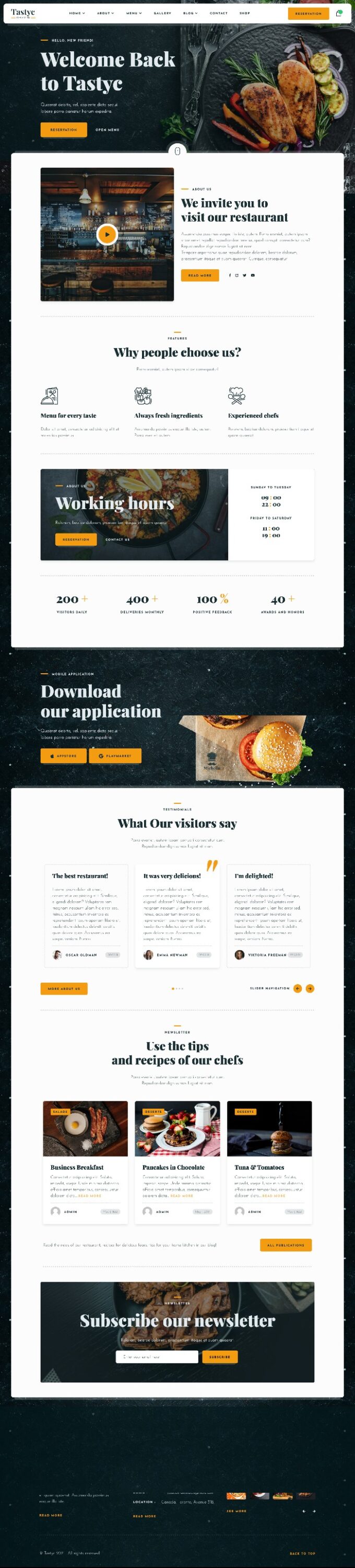 Mẫu Website Nhà Hàng Tastyc Home Image