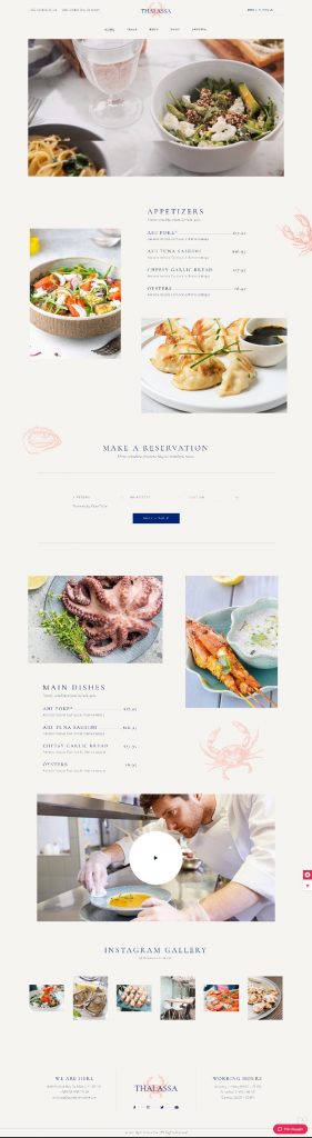 Mẫu Website Nhà Hàng Thalassa  Restaurant Grid