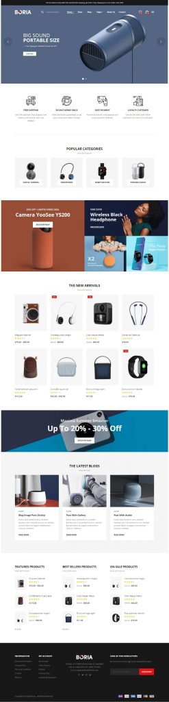 Mẫu Website Bán Hàng Công Nghệ – Boria
