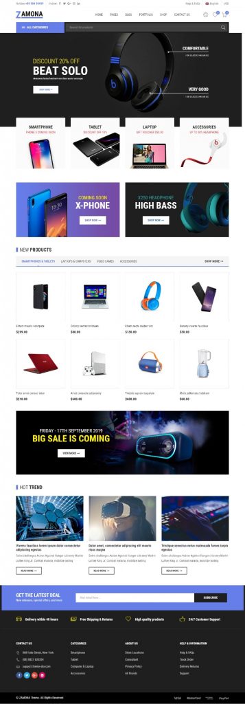Mẫu Website Bán Hàng Công Nghệ – Zamona Home 2