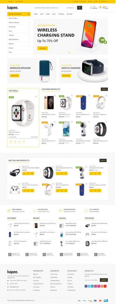 Mẫu Website Bán Hàng Công Nghệ – Kapee