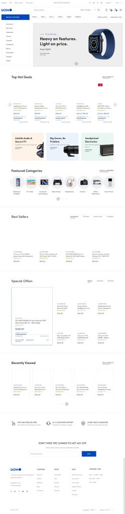 Mẫu Website Bán Hàng Công Nghệ – Uomo