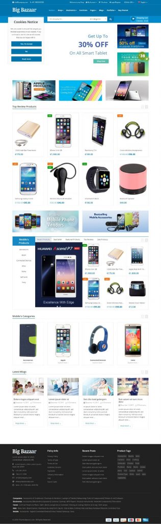 Mẫu Website Bán Hàng Công Nghệ – Big Bazaar