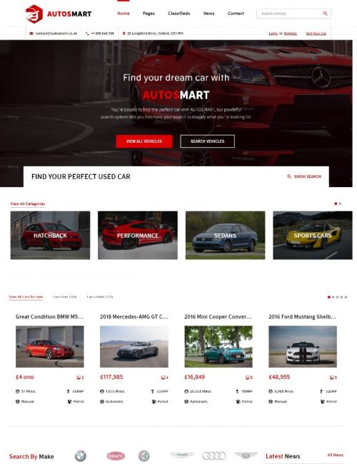 Mẫu website xe - Xe ô tô AutosMart