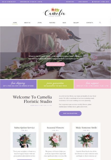 Mẫu Website Bán Hoa - Camelia