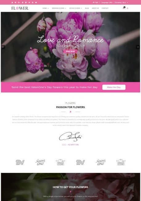 Mẫu Website Bán Hoa - Creative Flower 3