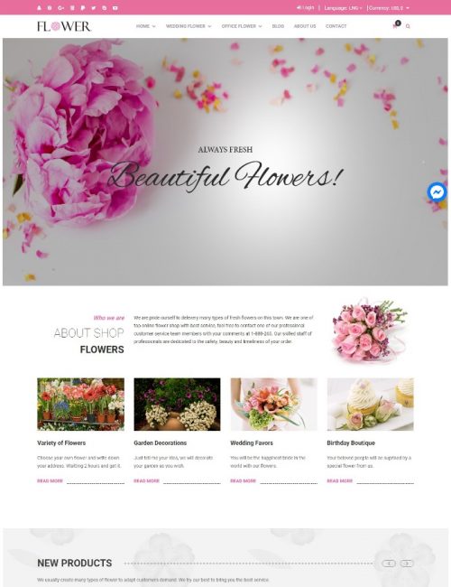 Mẫu Website Bán Hoa - Creative Flower