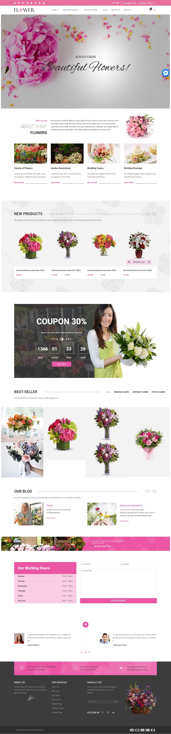 Mẫu Website Bán Hoa - Creative Flower