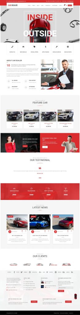 Mẫu website xe – Xe ô tô Car Dealer