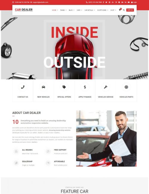 Mẫu website xe - Xe ô tô Car Dealer